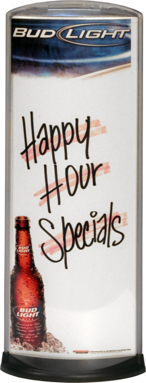 Podia Vertical Display - Happy Hour Specials Reverse