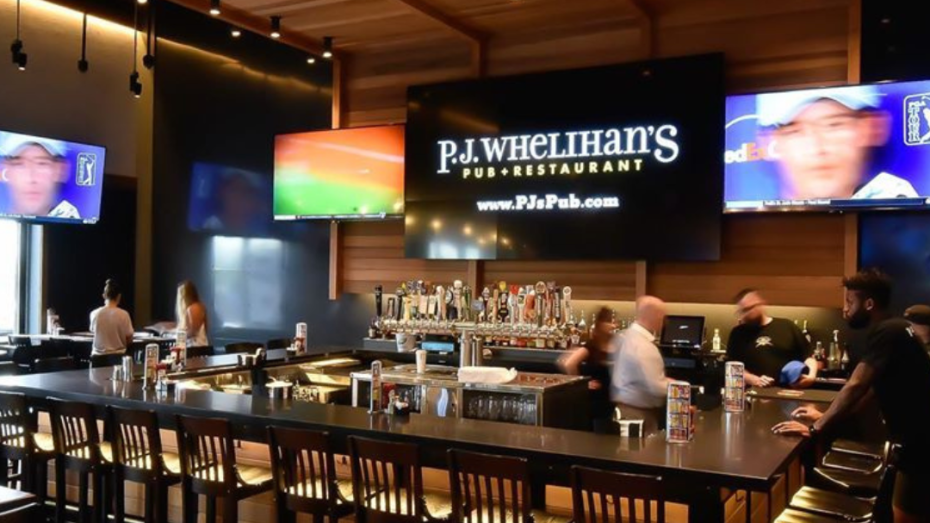 Podia Displays being used in a restaurant and bar setting